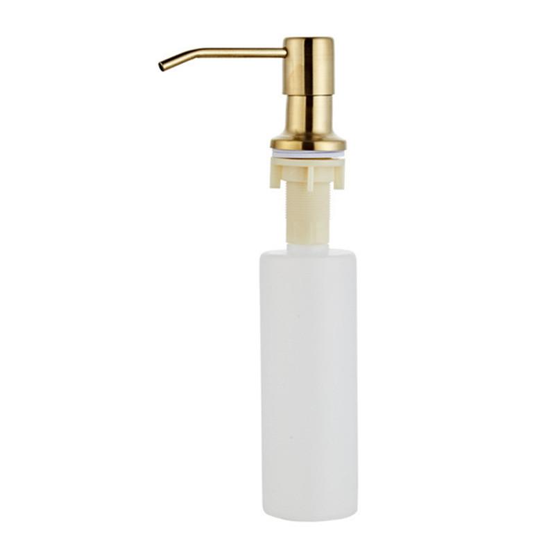 Brushed Gold Stainless Steel Kitchen Sink Soap Dispenser Deck Hand Pump Liquid Dispenser
