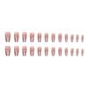 24 Pcs Medium and Long Sweet Valentine's Day Manicure Temperament Cat Eye Glitter Powder Star Love Fake Nails Wear Nail Pads