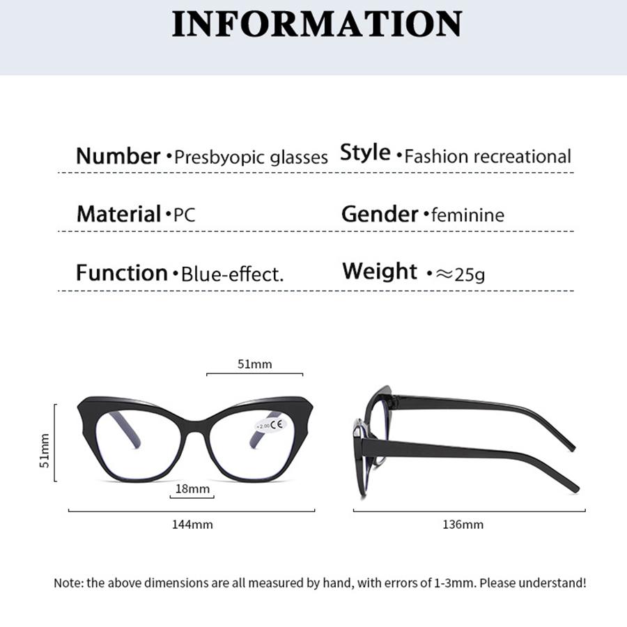 Fashion Women Cat Eye Reading Glasses Fashion Hyperopia Presbyopia Eyewear Men Anti Blue Light Reading Eyeglasses +1.0 +1.50