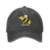 Fashion Capybara Bee Baseball Caps Unisex Distressed Denim Sun Cap Parody Capybaras All Seasons Travel Adjustable Caps Hat