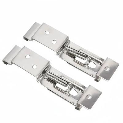 Rectangular Stainless Steel Car License Plate Spring Loaded Bracket License Plate Bracket Clamps Trailer Number Plate Clips 2Pcs