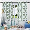 2pcs Feather Pattern Window Curtains Elegant Style Home Bedroom Living Room Blackout Curtains Thermal Insulation Washable Fabric