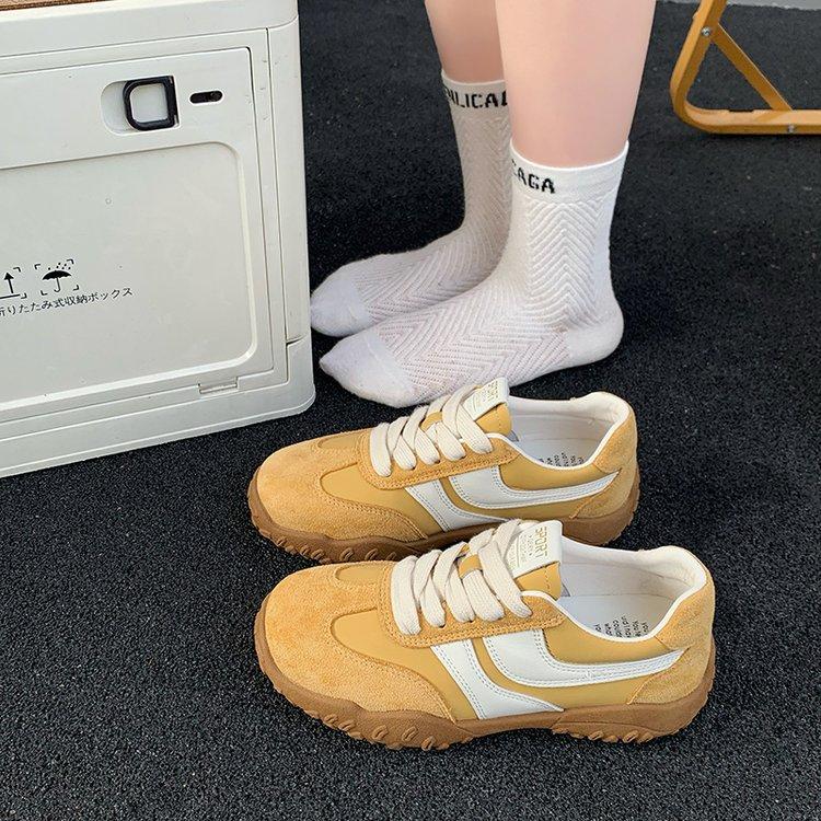 

2025 spring new soft-soled casual sports shoes women s comfortable driving German training shoes running ballet Forrest Gump shoes women 40 жёлтый