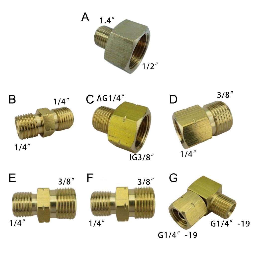 Practical Copper Gas Adapters 3/8Inch 1/4Inch Left Hand Thread Connectors Accessory for Camping Outdoor Daily Use