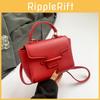 Color Solid Pu Crossbody Bag Women With Lock Closure Mobile Pocket Casual Use