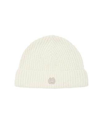 LMR Symbol Logo Embroidered Knit Beanie Ivory