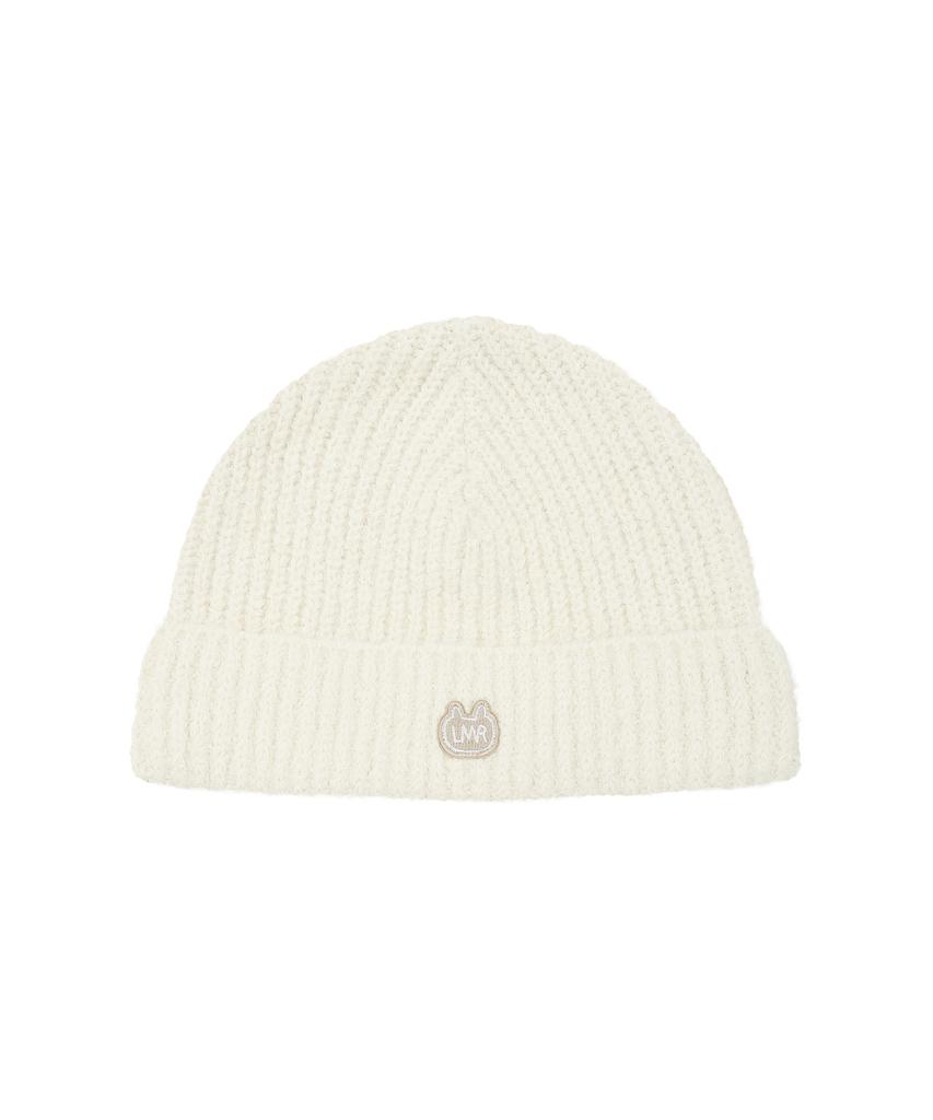 LMR Symbol Logo Embroidered Knit Beanie Ivory