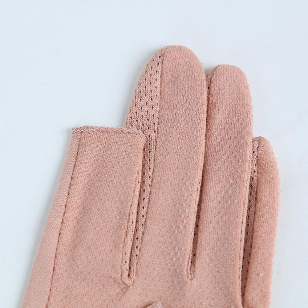 Embroidered Summer Bear Lady Anti-UV Thin Gloves Sunscreen Mittens Five Fingers Mitts Drive Mitten