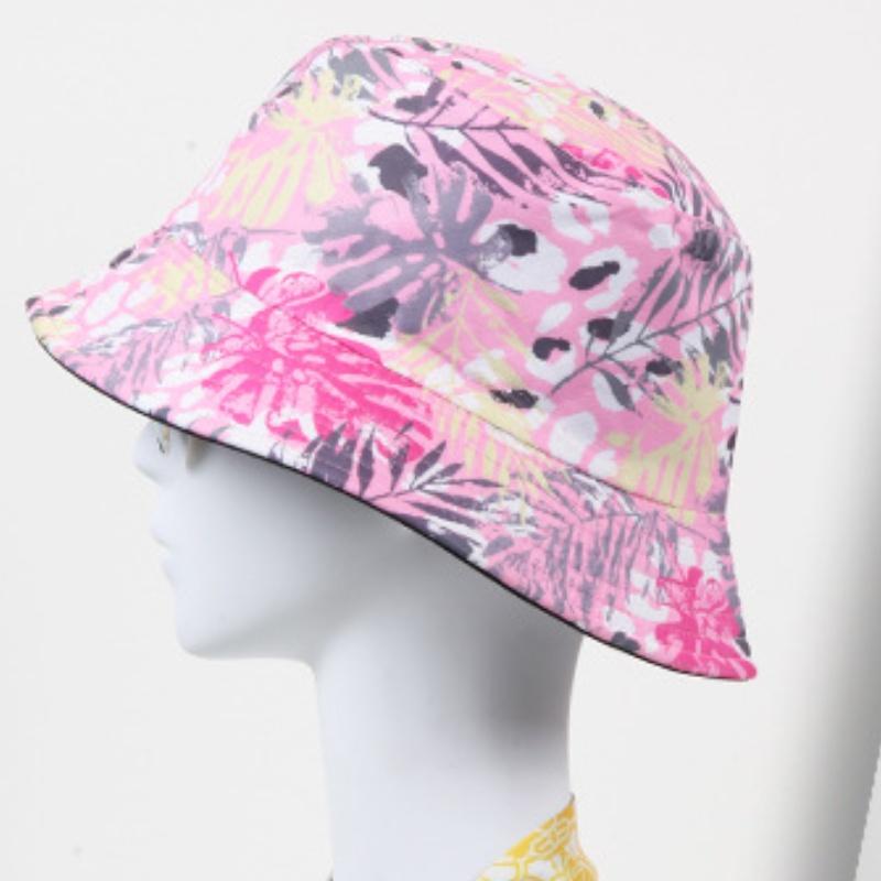 Hat Versatile Style Leaf Printing Womens Sunshade Hatscaps Fishermans