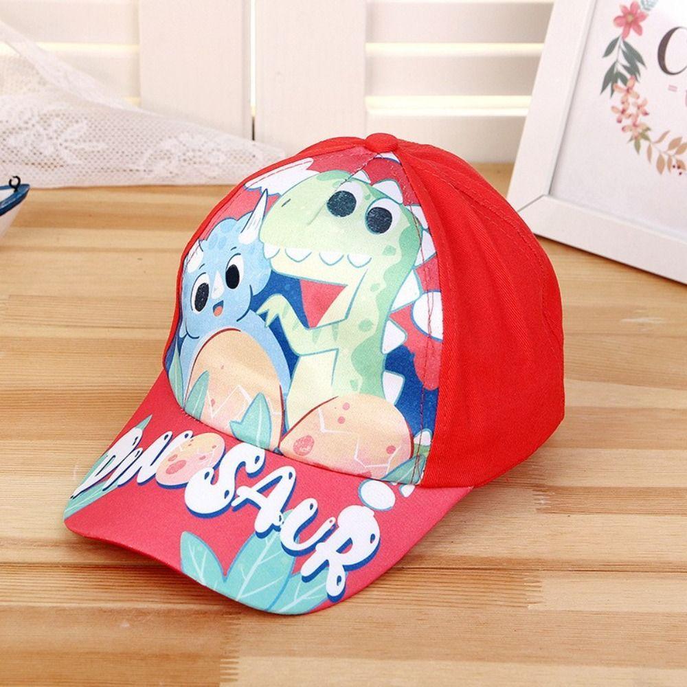 Breathable Cartoon Print Cap Cotton Child Sun Hat Fashion Kids Dinosaur Baseball Cap Gifts