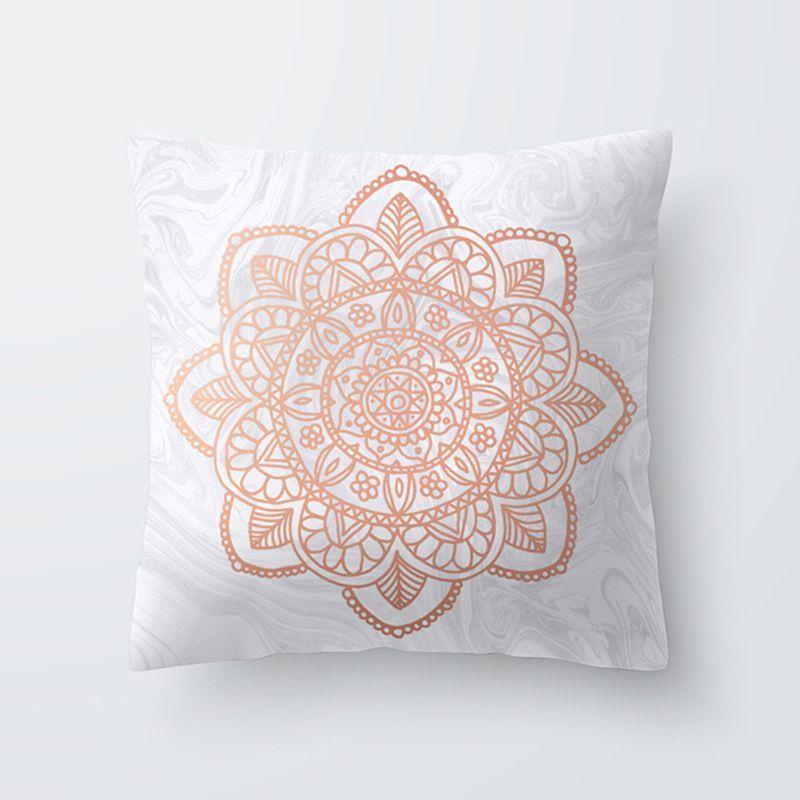 Elegant Rose Gold Geometric Pineapple Glitter Pillow Case For Chic And Trendy Living Spaces