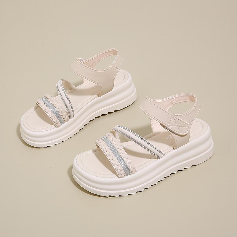 Thick-soled Velcro Sports Sandals Women's Summer Outer Wear with Skirt 2025 New Soft-soled Maternity Roman Cool Slippers