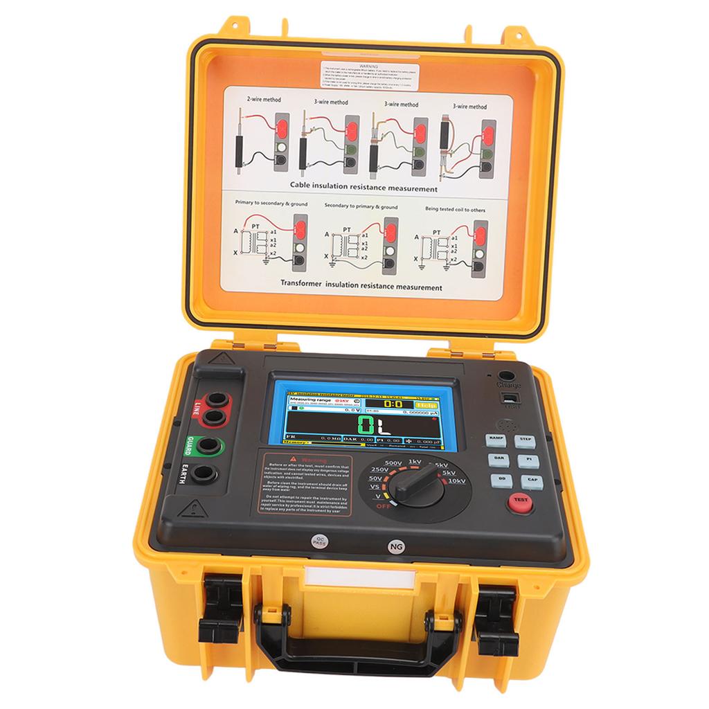 Digital Insulation Resistance Tester 10KV High Voltage Megohmmeter Earth Ground Resistance Meter 100‑240V UK Plug