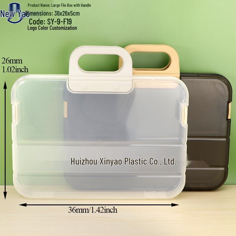 Large Capacity A4 File Box with Pen Slot & Clipboard for A5 Paper Storage