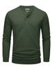[TACVASEN] Men's Long-Sleeve T-Shirt, Plus Sizes, Golf Wear, Casual, 100% Cotton, Henley Neck, Loose Fit, Lightweight, Business, Plain, Sweat-Absorbin