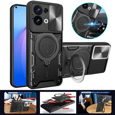 Pentru OPPO Reno 8 5G 6.4" Huse Suport Inel Magnetic Husă Telefon Armură Pentru Oppo Reno8 CPH2359 2022 Protecție Cameră Glisantă Capac Spate