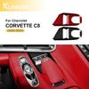 Real Dry Carbon Fiber For Chevrolet Corvette C8 Center Control Button Panel Sticker Interior Accessories