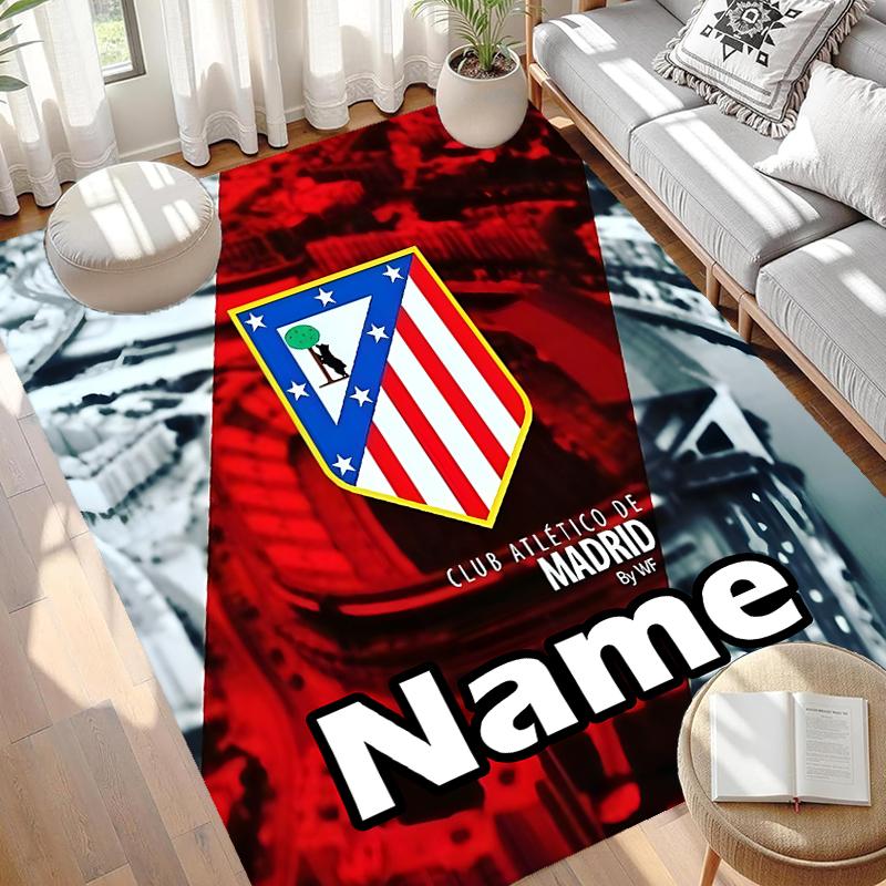 Custom Name Personalized Football Team Print Carpet, Versatile Home Decor Rug, for Playroom, Apartment, Balcony, Entryway, Hallway Gift