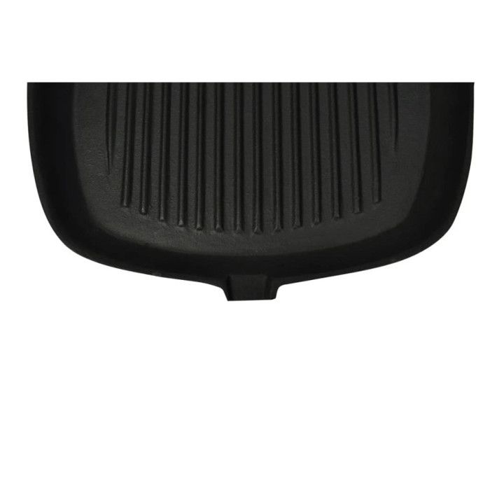 Square Cast Iron Grill Pan - VIDAXL - with Wooden Handle - 25 X 25 Cm - for All Energy Types
