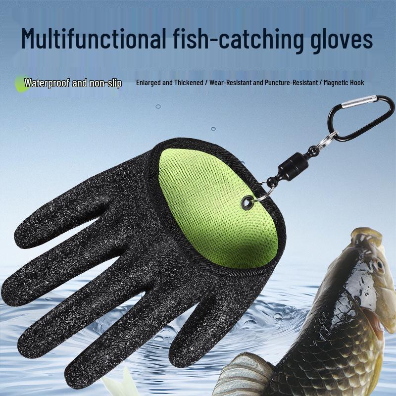 Non-slip Anti-puncture Fishing Gloves with Magnetic Buckle