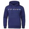 Friends Printed Funny Hoodie Men Fashion Casual Clothing Loose Oversized Hooded Personality Comfortable Sweatshirt Fleece Coats