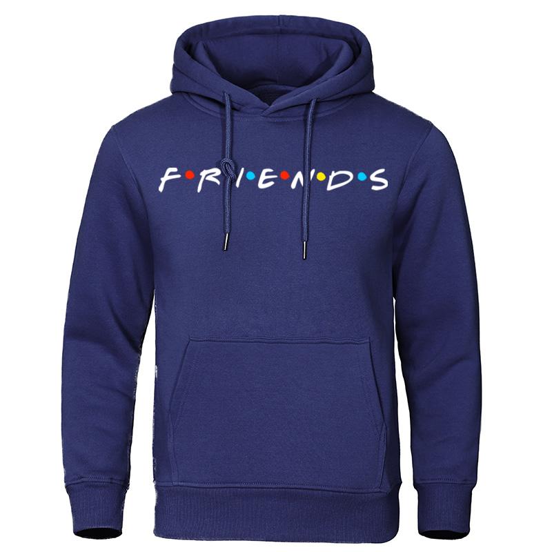 Friends Printed Funny Hoodie Men Fashion Casual Clothing Loose Oversized Hooded Personality Comfortable Sweatshirt Fleece Coats