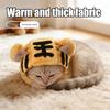 Cat Tiger Hat Cute Plush Tiger Hat with Ears Warm Adjustable Pet Hat with Ear Holes for Kittens Small Dogs Party Cosplay Photo Prop