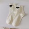Women Crew Socks Ruffle Ankle Socks Japanese Style Sweet Bows Socks Frilly Cheongsam Knee High Socks Y2K Streetwear