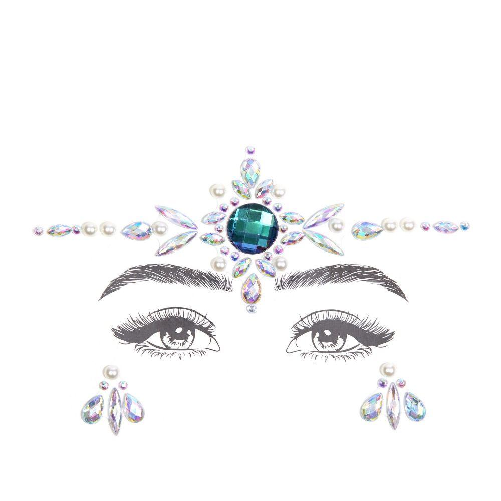 Glitter 3D Crystal Sticker Creative Temporary Tattoo Sticker Rhinestones Sticker  Eye Makeup