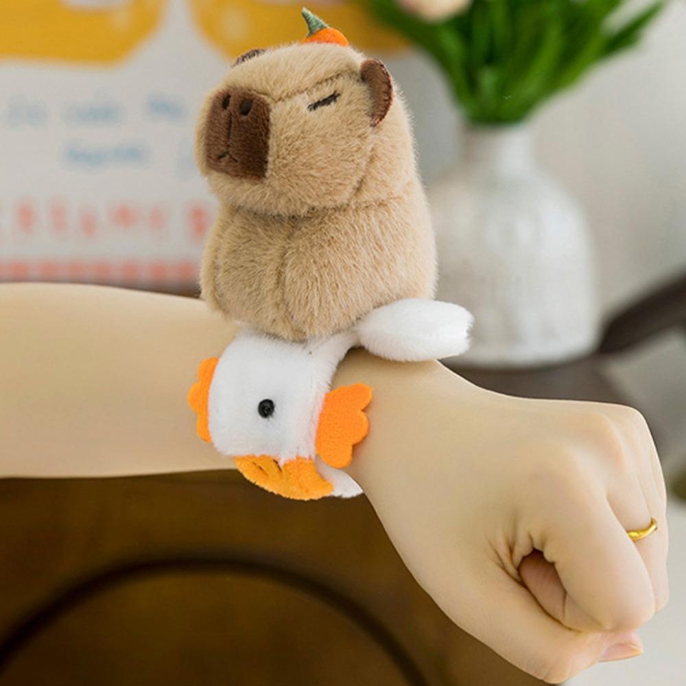 Turtle Capybara Plush Hand Ring Crocodile Animal Plush Slap Bracelet  Kids