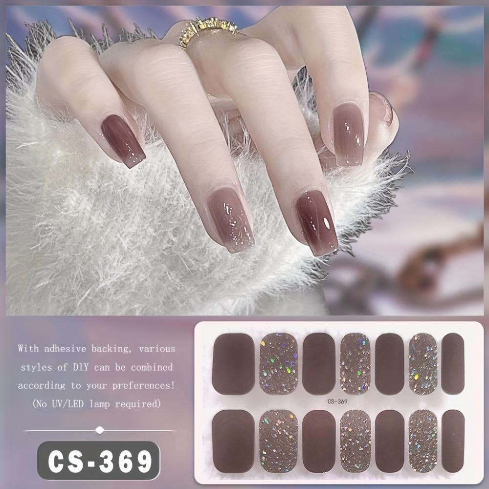 Dashing Diva Nail Strips Women's Fashion Nail Stickers Self-Adhesive Full Nail Wraps Waterproof Free Sealing Gel Nail Film