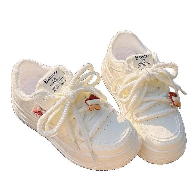 Thick-soled heightening little white shoes women's 2025 spring and summer new women's shoes students with skirts shoes versatile niche board shoes
