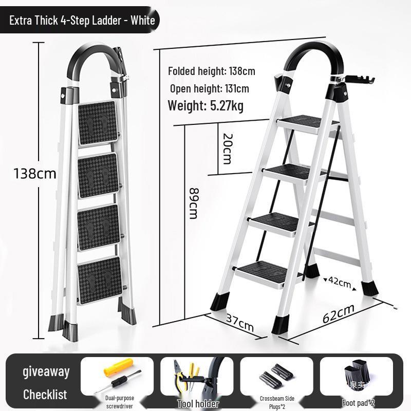Multi-functional Folding Telescopic A-Frame Ladder for Household Use