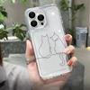 Cute Line Cat Pattern Phone Case For Xiaomi Mi 17 Pro 15 14 13 12 11 Lite 5G Mi 15 T Pro 14T 13T 12T Clear Bumper Cover