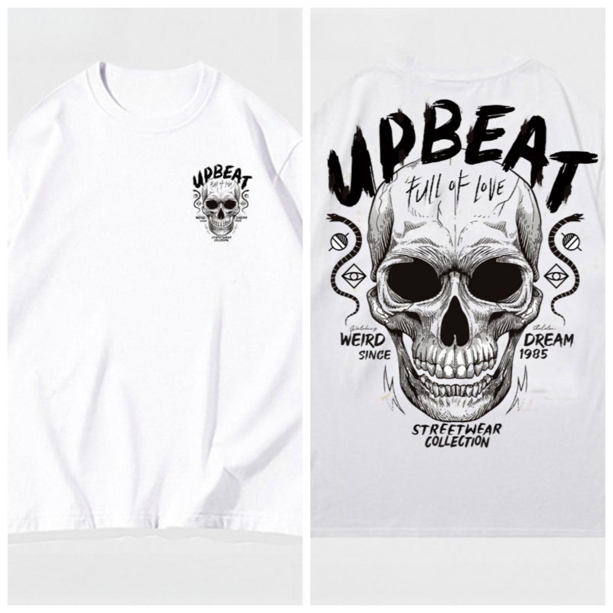 2026 New Dark Skeleton Punk Motorcycle Rock Gothic American Print ShortSleeved TShirt Cotton Mens TShirt S
