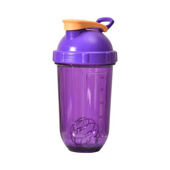 Protein Shaker Bottles with Wire Ball 500ml Leak-Proof Mixer Cup Clear Scale Fitness Mixer Bottle Portable Shaker Cup for Sports Travel