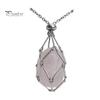 Kristallhalter-Halskette aus Edelstahl, natürlicher Edelsteinhalter, Halskette, verstellbar, leerer Quarzsteinkäfig für Männer und Frauen