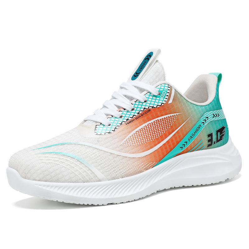 Shoes Men's Spring New Soft-soled Breathable Sports Shoes Korean Version Fashion Running Shoes Mesh Casual Shoes Foreign Trade Men's Shoes