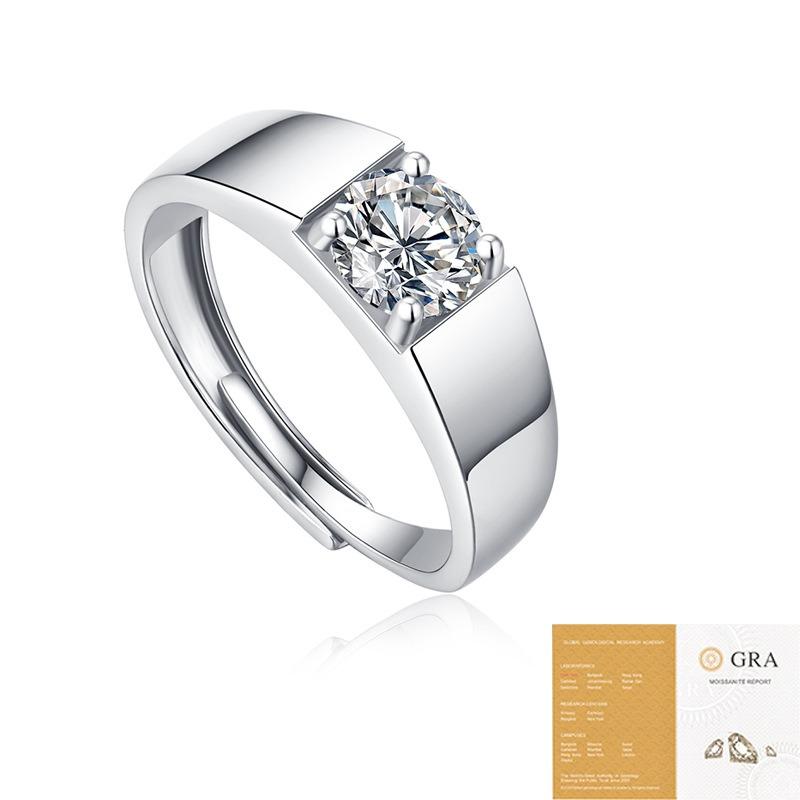 Nabest Ins Hot 925 Sterling Silver VVS Moissanite Diamond Ring Men Wedding Male Wedding Fine Jewelry Adjustable Mossanite Rings