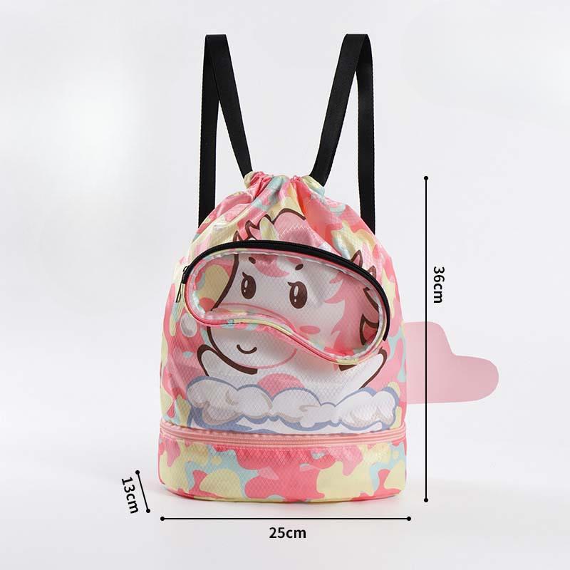 Cute Children's Dry and Wet Separated Swimming Bags Beach Bags Girls' Backpacks Beach Bags Sports Bags and Clothes Storage