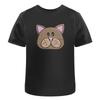 Cute Cartoon Cat Face Graphic T-shirt
