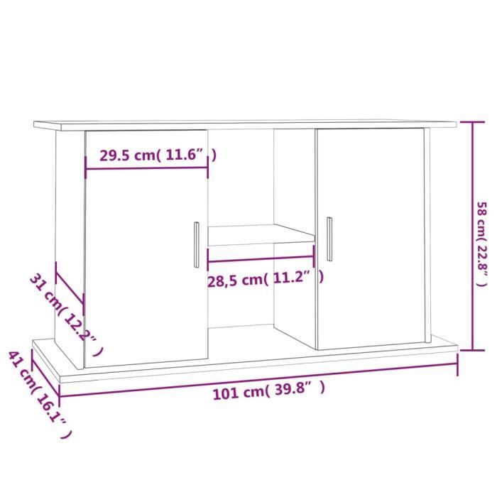 VidaXL Support d'aquarium chêne marron 101x41x58 cm bois d'ingénierie 833614
