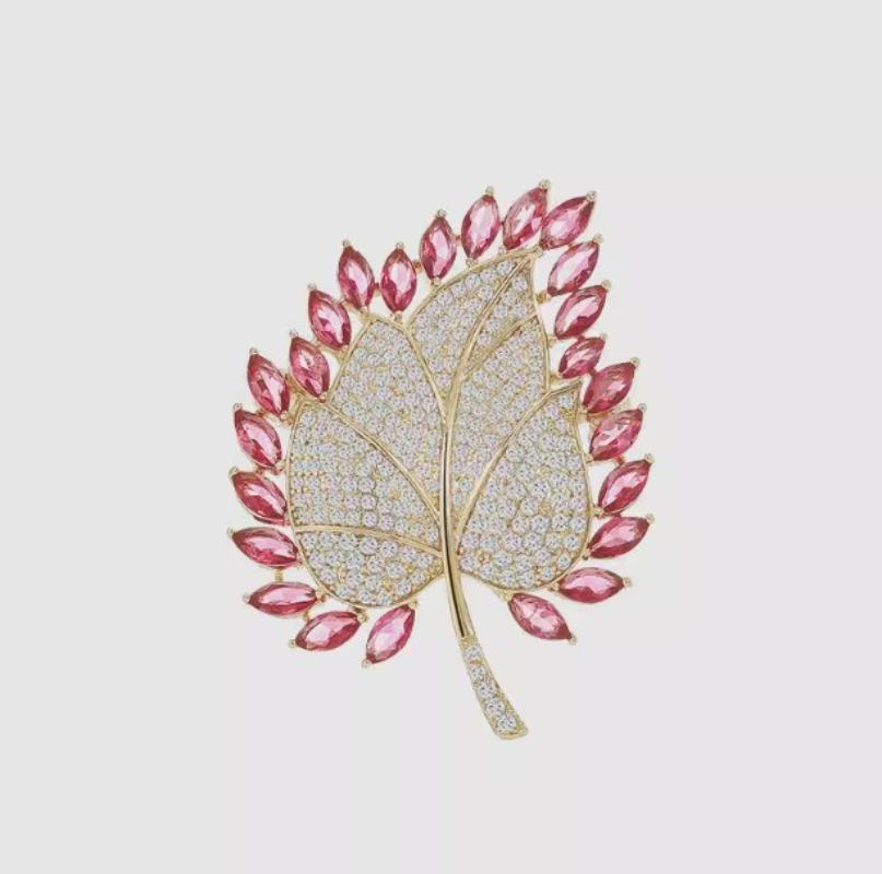 1pc Chic Maple Leaves Brooch for Women Men Rhinestone Plant Brooches Pins Jewelry Trendy Accessories Gifts