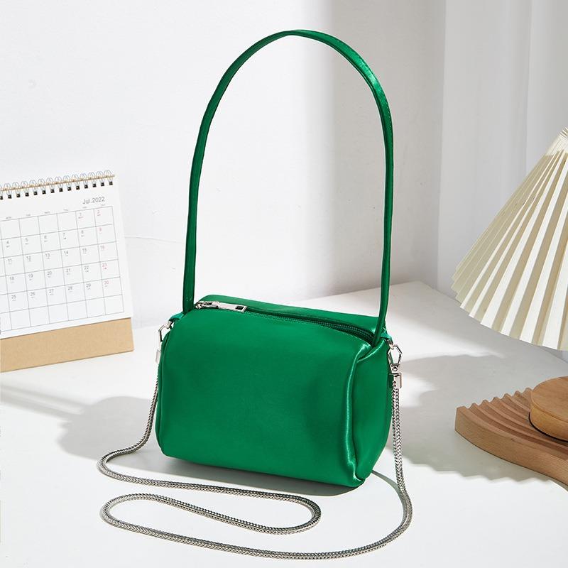 Autumn new women's bags versatile solid color chain pillow bag Oxford cloth shoulder bag textured messenger bag