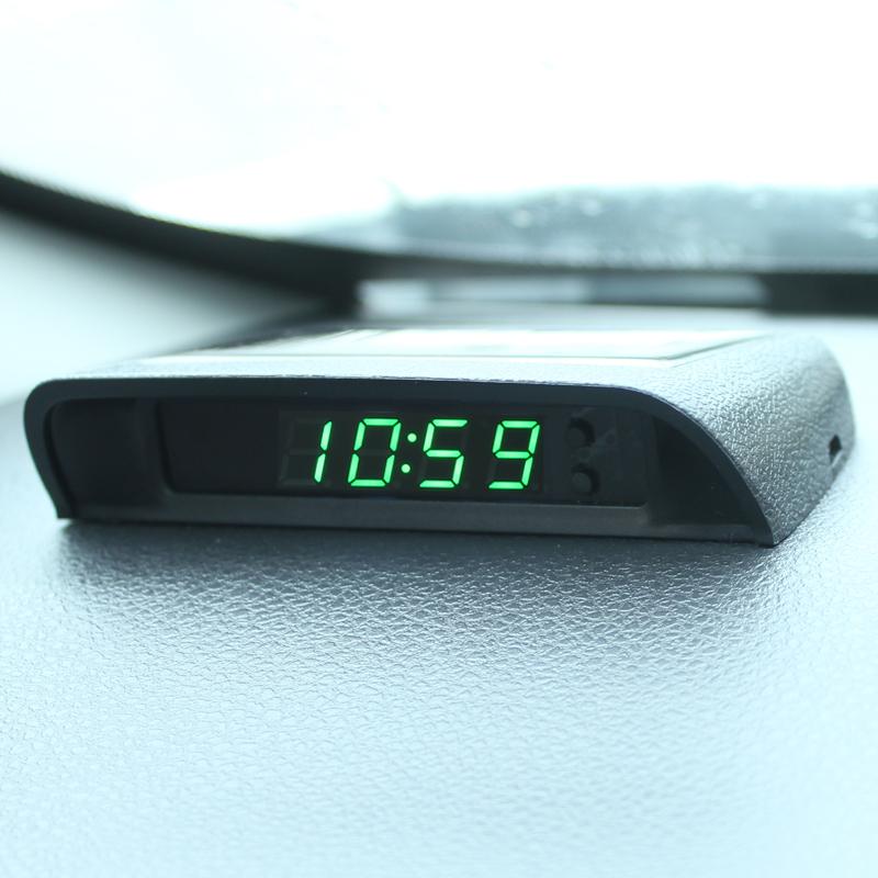 Solar Car Clock Thermometer Date Week Cycle Display Automatic Switching Machine High-Precision LED Digital Car Clock Watch