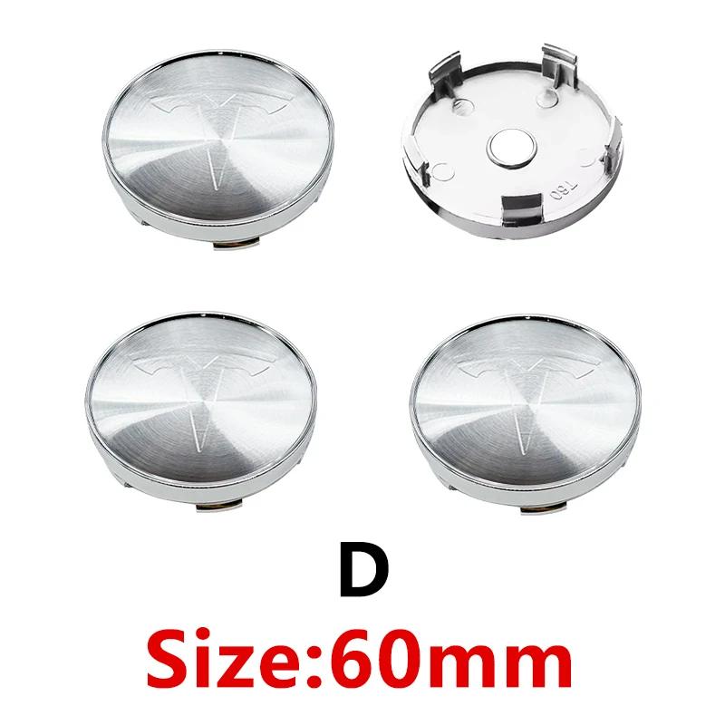 ICTB3 4pcs/set 60mm Tesla Car Wheel Center Hub Cap Cover Emblems Sticker Car Logo Car Styling Accessories for Tesla Model 3 Y S X