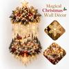 Lighted Christmas Tree and Village Scene Hanging Decoration with Cascading Warm Lights for Living Room Entryway Stairs Holiday Home Wall Decor