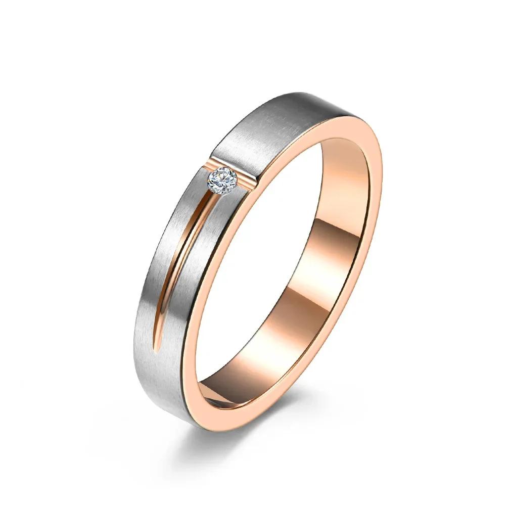 Woman Men Rings for Engagement Wedding Anniversary Jewelry Gift T-Shaped Matte Finish Ring