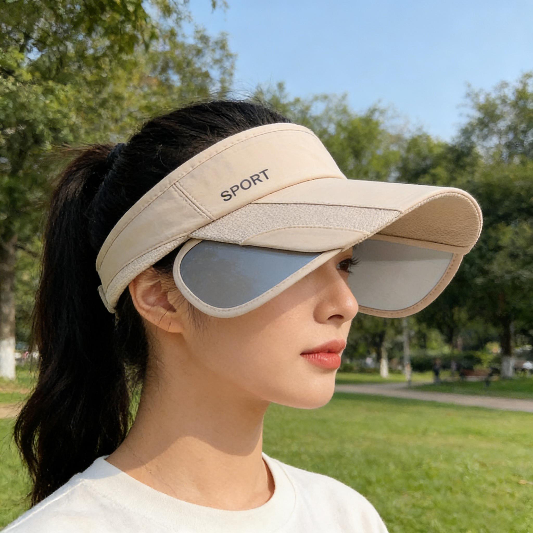 A Pull-Out Brim, Summer Sun Visor, A Retractable Brim For Face Protection, A Korean Style-Style Large-Brim Cycling Women S Hats With