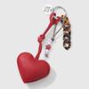 Braided PU Leather Cord Keychain With Mushroom/Heart Charm Elegant Metal Accessory For Bags Backpacks Gifts